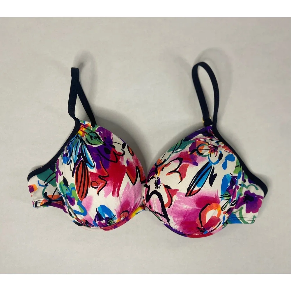 La Blanca Floral Underwire Bikini Top Multi Color Abstract‎ Womens 12